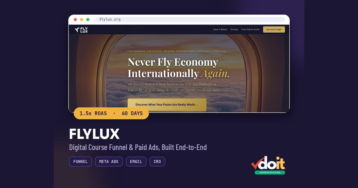 Fly Lux — case study cover